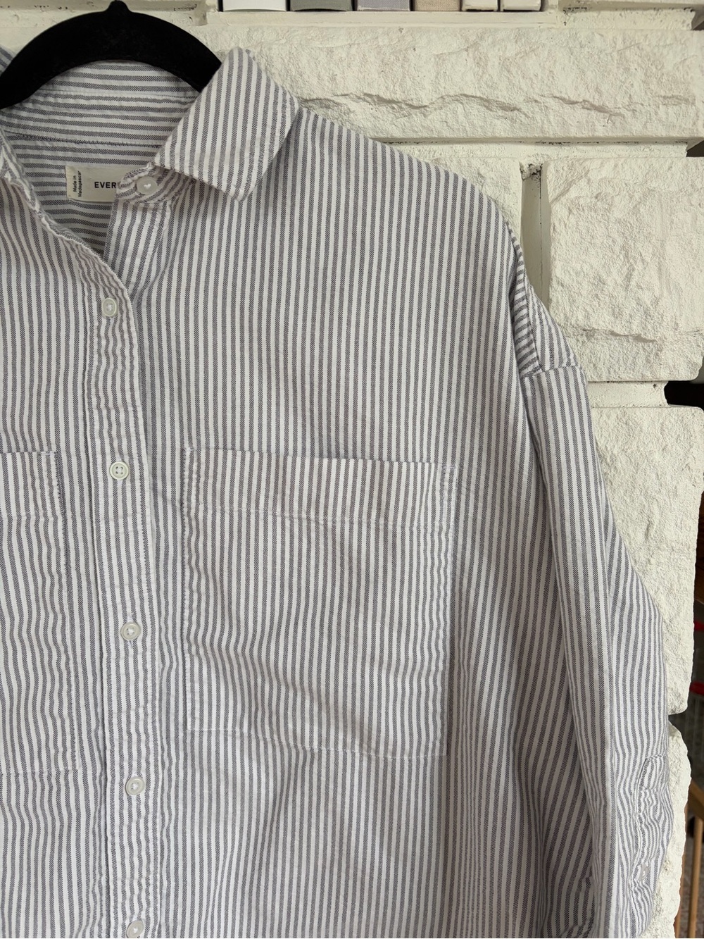 Everlane The Boxy Oxford Black/White - Picture 7 of 15
